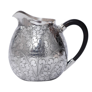 乔师傅龙蛋纯银公道杯999手工银泡壶过滤公杯功夫茶具茶海分茶器