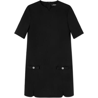 【季末优惠】VERSACE/范思哲 Gianni Ribbon羊毛直筒迷你连衣裙