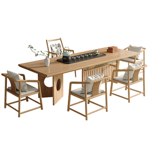 新中式实木罗汉床茶桌椅组合宋代美学客厅办公室原木高品质泡茶台