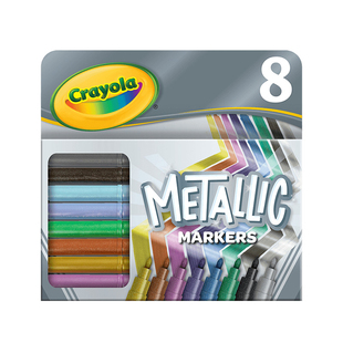 绘儿乐Crayola8色闪光金属马克笔闪闪发亮勾边描线笔小学生专用