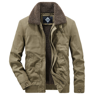 JEEP吉普飞行员夹克男秋冬季加绒加厚工装大码宽松上衣服休闲外套