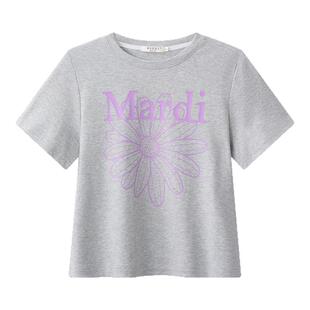 MARDI官方正品大雏菊时尚短袖T恤修身显瘦正肩2026夏季新款上衣女