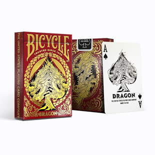 Bicycle单车扑克牌花切魔术练习高颜值扑克纸牌东方龙年扑克牌红