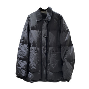 TYJR冬季2024新款韩版宽松假两件牛仔拼接加厚羽绒服女外套951010