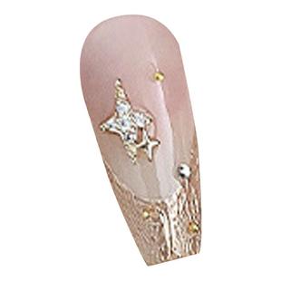 美甲网红爆款护甲锆石饰品复古风轻奢复古金属保色祖母绿指甲贴钻