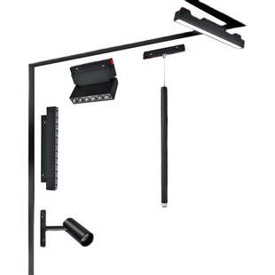 通用款黑色明装磁吸轨道灯预埋款吊装式35款48V泛光灯格栅灯射灯