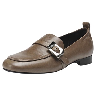 星期六复古真皮羊皮乐福鞋女款2025新款低跟软底一脚蹬豆豆小皮鞋