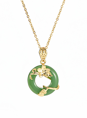 2025新款简约平安扣圆环锁骨链