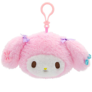 三丽鸥正品头型美乐蒂毛绒挂件小玩偶钥匙扣my melody书包包挂饰