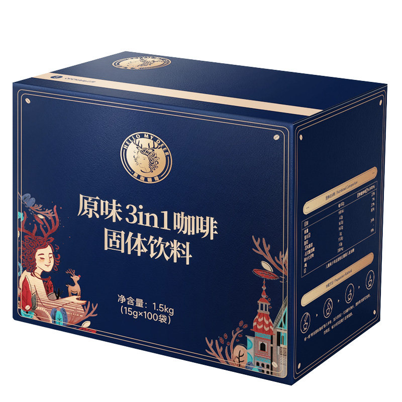 咖啡粉三合一黑鹿咖啡粉