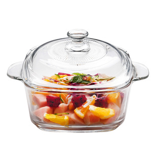 汤碗耐高温玻璃碗家用微波炉加热专用器皿泡面碗带盖双耳大号汤盆