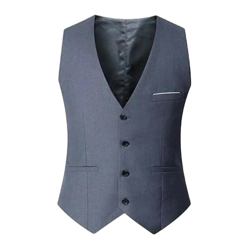 2026年春秋季工装马甲男商务休闲上班职业西装马夹纯色伴郎服修身