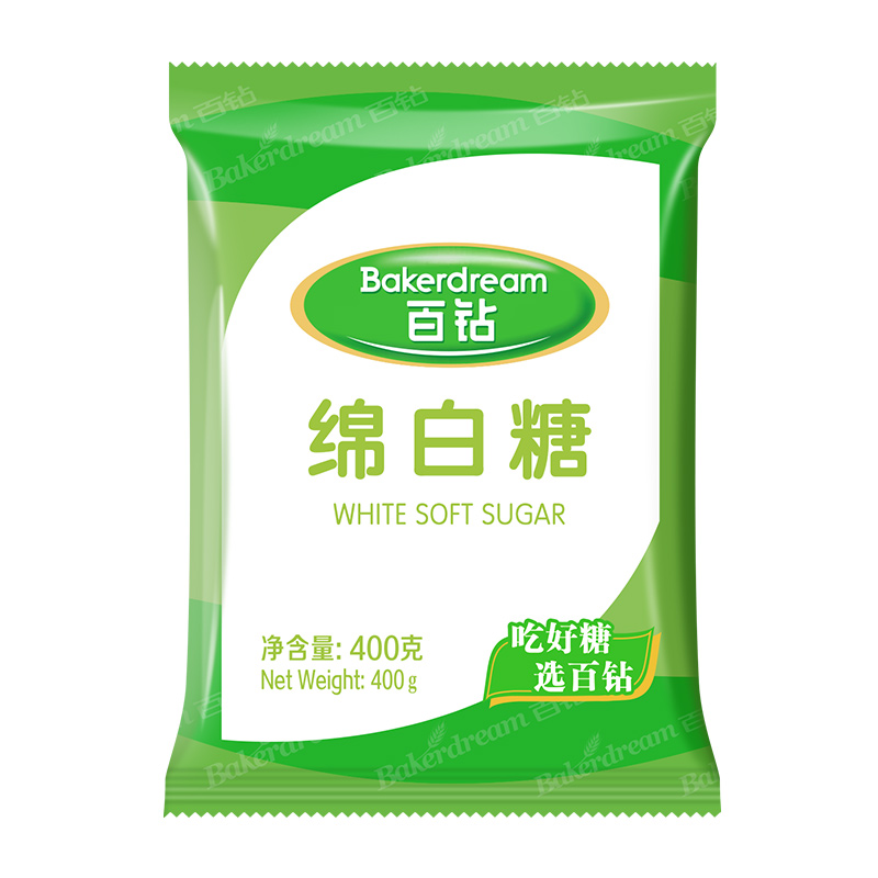 百钻绵白糖官方旗舰店400g家用奶茶冲饮厨房调味棉白糖烘焙原料