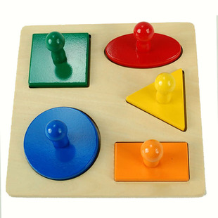 蒙氏感官教具几何图章五种形状Lovevery立体5种几何图形圆形0-3岁