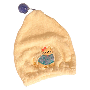 可爱猫咪干发帽女吸水速干包头发毛巾成人洗头擦头珊瑚绒加厚浴帽