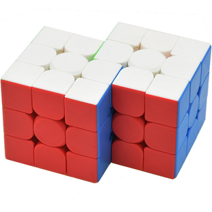 连体魔方三阶二连体镜面连3层层叠高难度diy捆绑自制异形益智玩具
