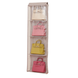 门后包包收纳神器挂袋日本密封透明防尘墙挂包帽子包包存放的架子