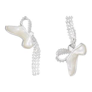 TOGGLER DAILY 芭蕾系列 蕾丝绑带芭蕾鞋银烧白耳钉礼物可调节