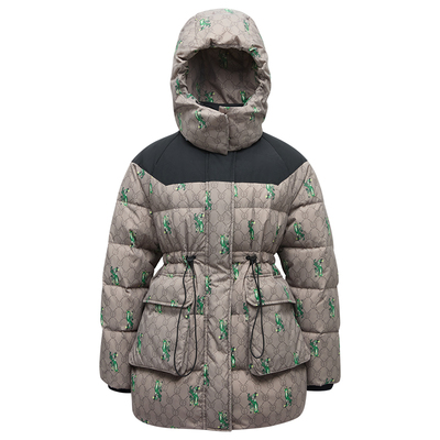 微落肩派克感中长款羽绒服