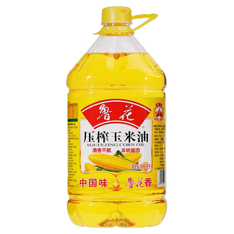 鲁花玉米油压榨非转基因物理5L食用油煎炒烹炸清香不腻花生