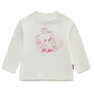 【商场同款】拉比儿童半高领上衣长袖套头秋冬百搭可爱女童上衣