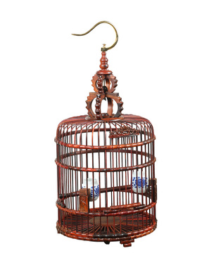 画眉圆形八哥鸟收藏中式风红酸枝