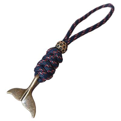 鲸鱼尾编绳挂件年年有余！