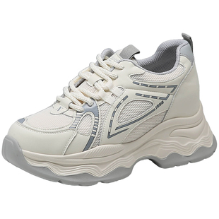 蜘蛛王老爹鞋女鞋2026新款厚底增高百搭休闲运动鞋女款透气网面鞋