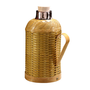 暖瓶竹编热水瓶老式保温水瓶大容量暖壶玻璃内胆开水瓶热水大号瓶