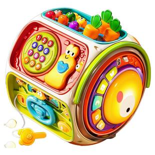婴儿童手拍拍鼓益智0-1岁6-12个月宝宝早教摇铃音乐玩具六八面体
