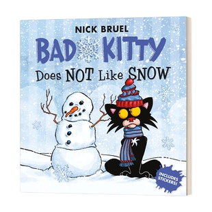 坏小猫不喜欢雪 英文原版绘本 Bad Kitty Does Not Like Snow Includes Stickers 包括贴纸 英文版 进口英语原版书籍