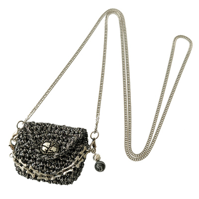 暗黑闪亮编织通用蓝牙耳机包