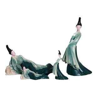 国风高级感只此青绿客厅玄关 舞者柔美艺术国潮乔迁送礼装饰摆件