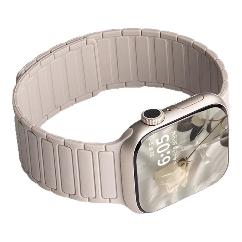 张婧怡同款美派适用苹果S9手表iwatch10表带applewatch9磁吸S10硅胶S8腕带Ultra女SE运动8男S7运动高级夏季