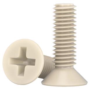 PEEK耐高温耐酸碱绝缘树脂高强度塑料沉头十字螺丝钉平头螺栓螺杆