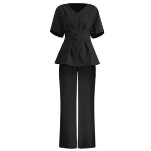 美容院工作服女V领高级医美美容师美容服养生SPA技师工服套装