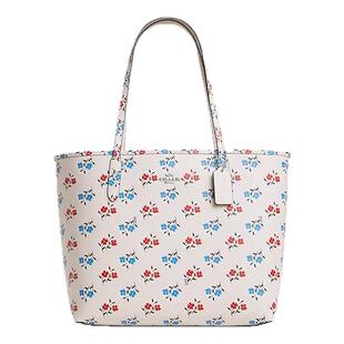 【国内现货】COACH/蔻驰City33新款托特包彩色花朵皮质单肩手提包