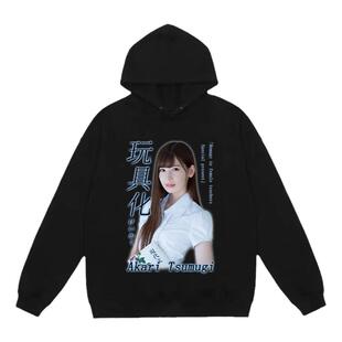 【AGD】原创remake人物印花百搭简约高街连帽衫套头卫衣薄款男女