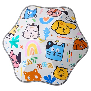 儿童雨伞圆角滚轮大号男小学生上学专用伞加大加固加厚女孩大童伞