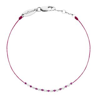 redline/红绳女士2023新款0.16克拉圆形钻石红宝石金绳制奢华手链