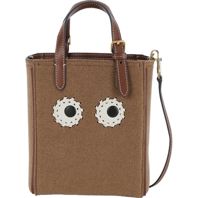 【礼物】ANYA HINDMARCH女士皮革边饰手提包