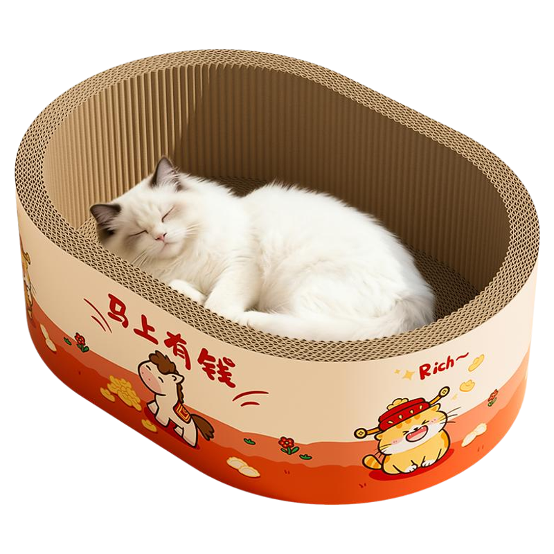 新年深坑睡得香|可抓可睡猫抓板
