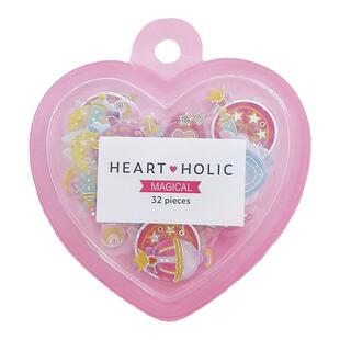 日本mind wave爱心控系列贴纸包立体PVC闪亮镭射手帐日记相册手机装饰贴画儿童奖励魔法女孩极客零食甜品派对