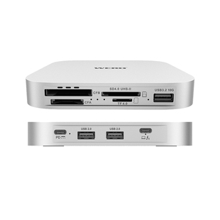 WERO雷电5免电源CF-A/B/TF/SD 8in1读卡器硬盘盒扩展坞mini基座