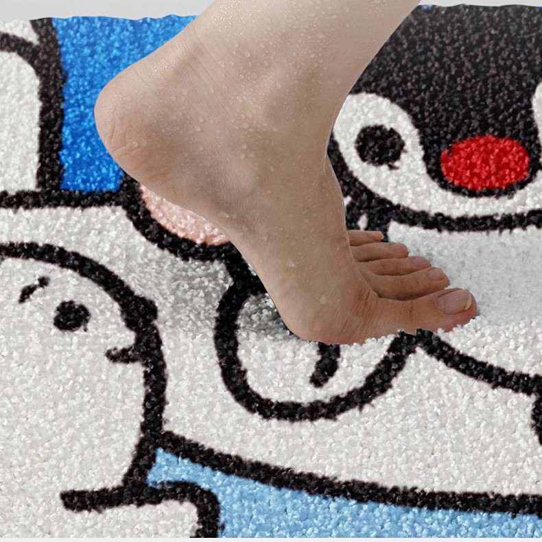 卡通家用加厚厕所仿羊绒地毯浴室地床边沙发垫子簇绒脚垫子儿童
