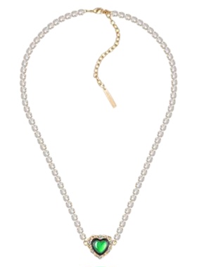 明星彩钻麻花爱心项链原创配饰