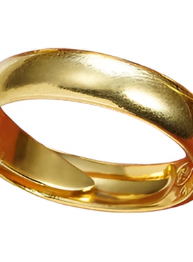 百福越南沙金光面戒指男女款结婚情侣对戒指环久不掉色金黄色戒子