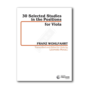 沃尔法特 精选中提琴练习曲 30首 原版乐谱书 Wohlfahrt Selected Studies in the Positions for Viola 41441114