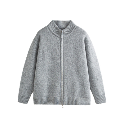 wtmp秋冬含羊毛纯色拉链开衫毛衣