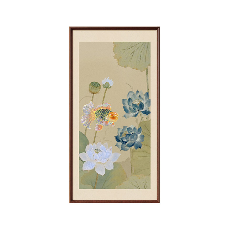 【新中式风】荷花鲤鱼电表箱挂画